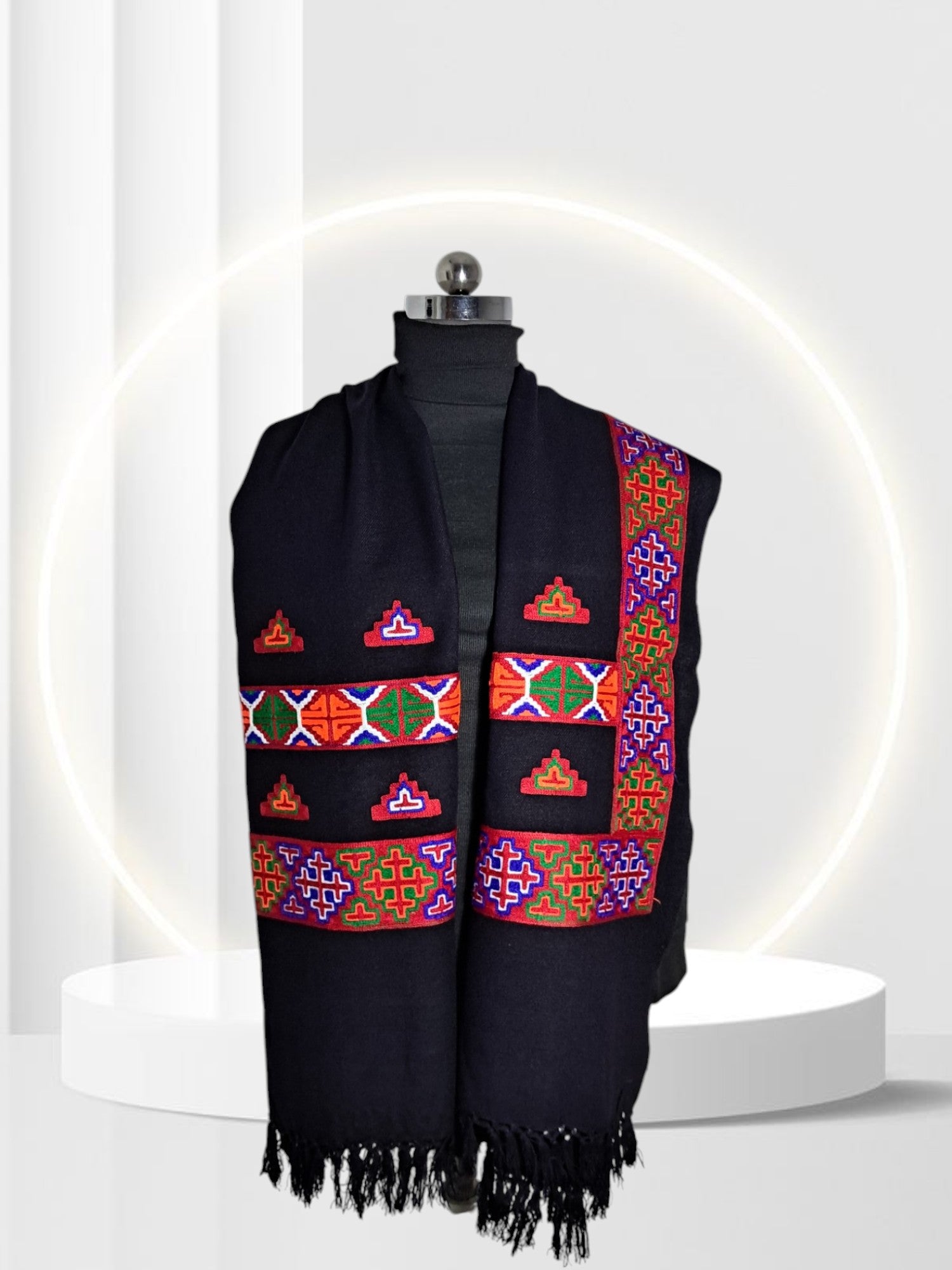 Kinnauri Patti Pure Wool Shawl by Himalayan Threads | 100% Handwoven Wool | 40x80 Inches