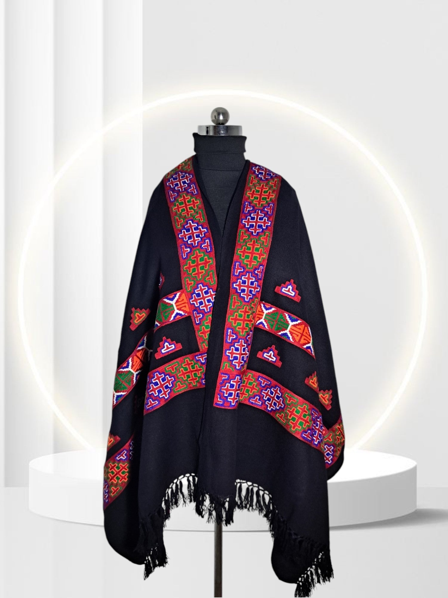 Kinnauri Patti Pure Wool Shawl by Himalayan Threads | 100% Handwoven Wool | 40x80 Inches