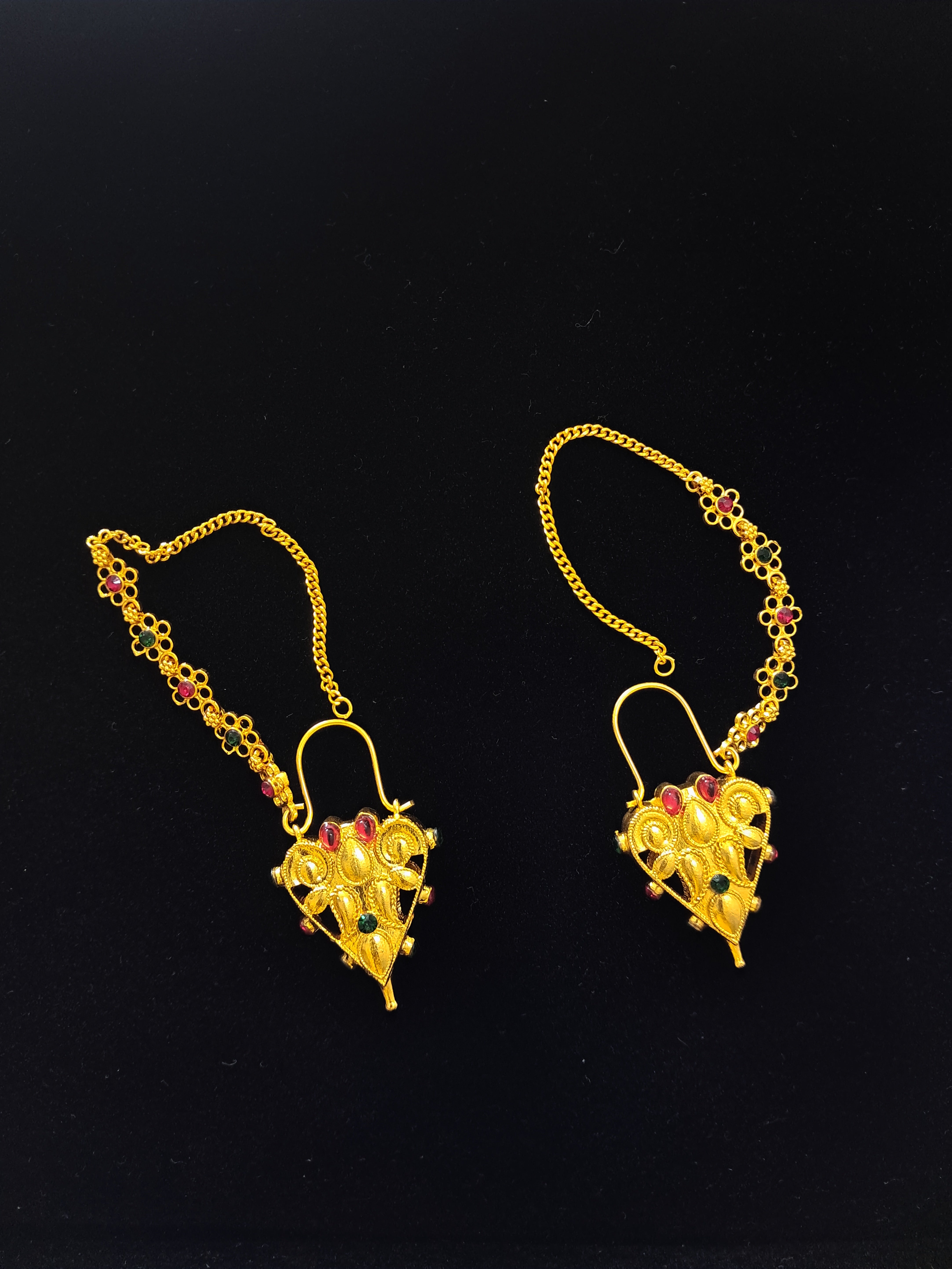Traditional Himachali Murki Earrings in Golden Brass | Minimalist Pahadi Jewelry