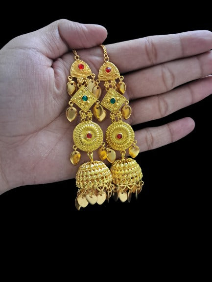 Authentic Kinnauri Jhumka Brass Earrings | Handmade Himachali Traditional Jewelry