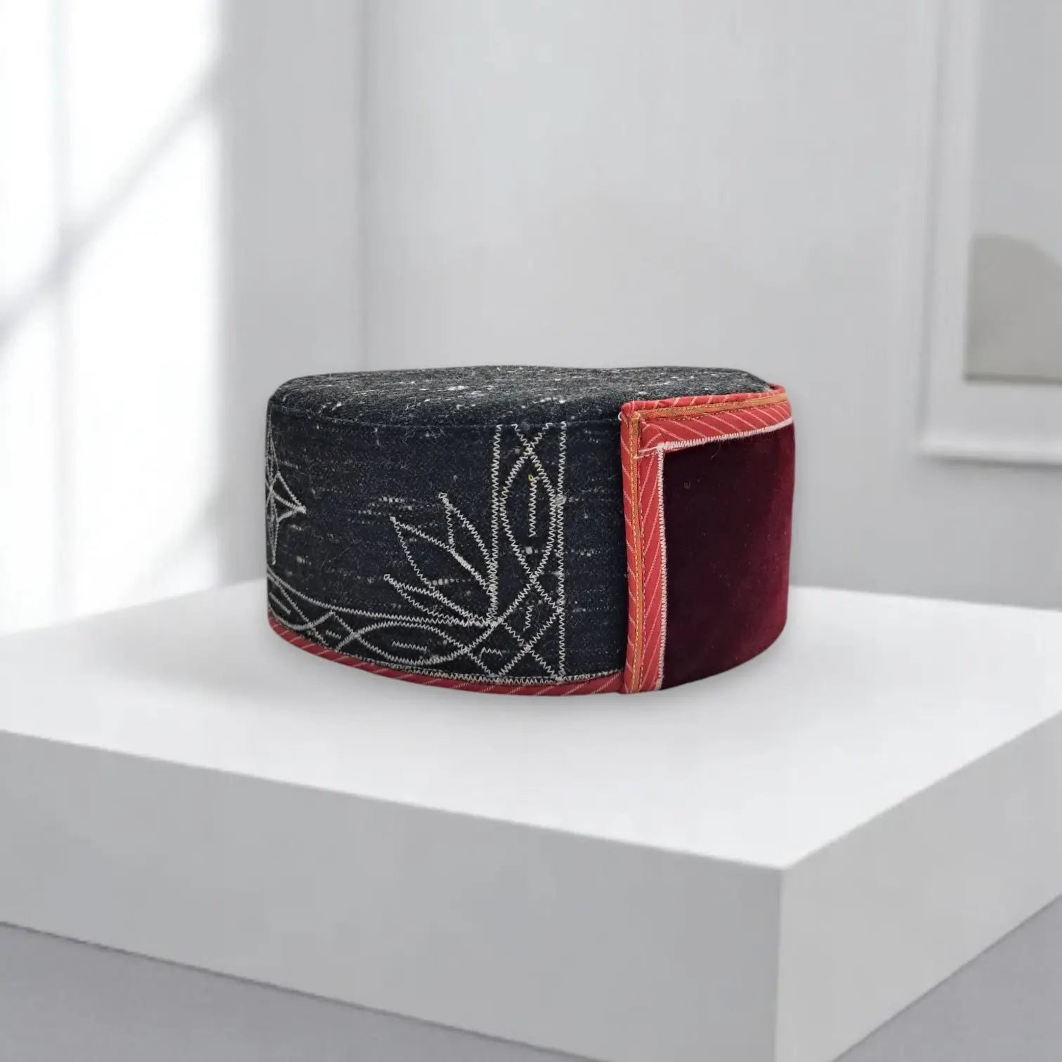 Pure Angora Wool Himachali Maroon Color Cap  | All-Season Traditional Pahadi Topi  | Unisex & Handcrafted