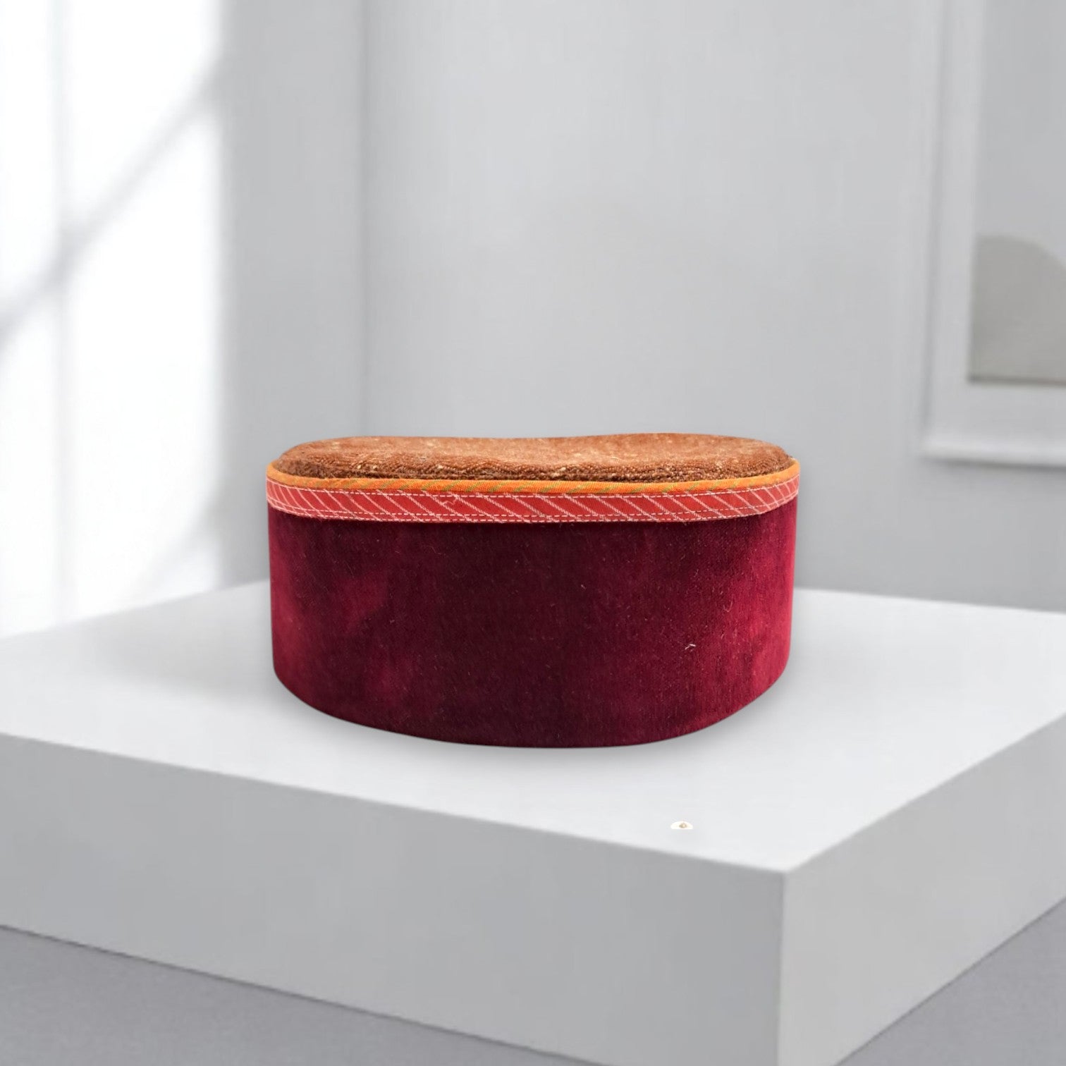 Himachali Traditional Kinnauri Cap with Maroon Patti And Flower Combo(Kinnauri) Unisex Cap