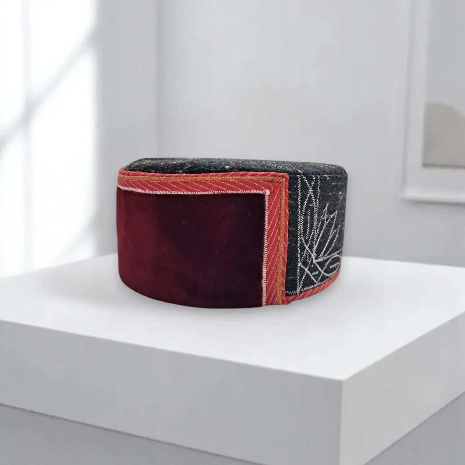 Pure Angora Wool Himachali Maroon Color Cap  | All-Season Traditional Pahadi Topi  | Unisex & Handcrafted