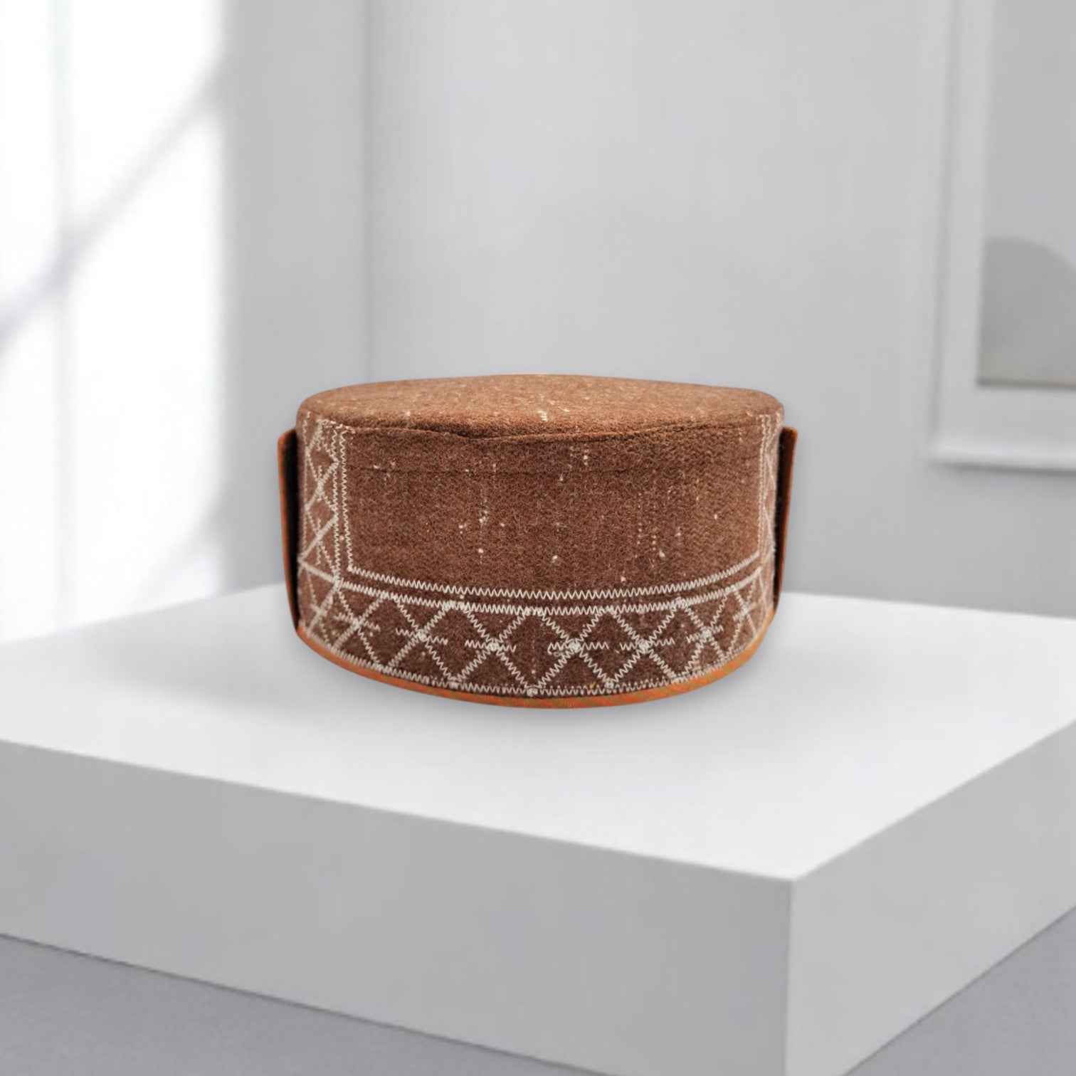 Himachali Traditional Kinnauri Cap with Maroon Patti And Flower Combo(Kinnauri) Unisex Cap