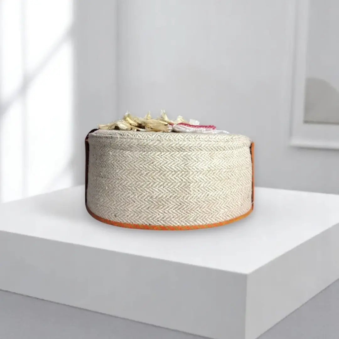 Authentic Maroon Himachali Tweed Patti Cap | All-Season Traditional Wool Headwear