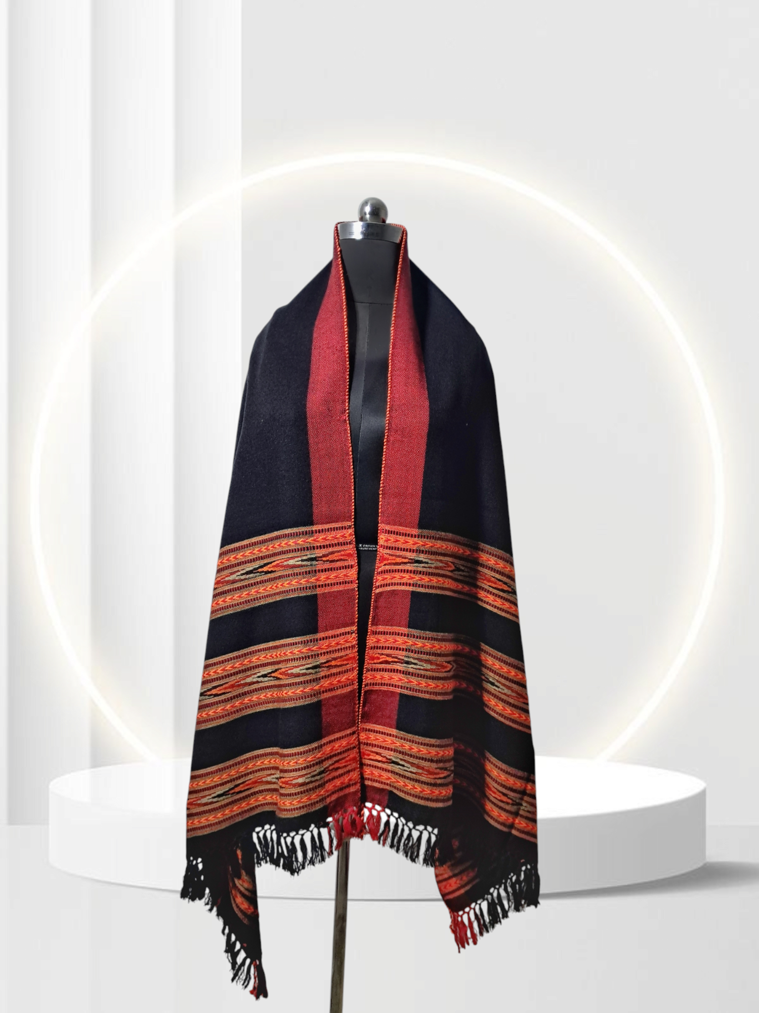 Premium Kullu Stole - 100% With Red Kullu Border