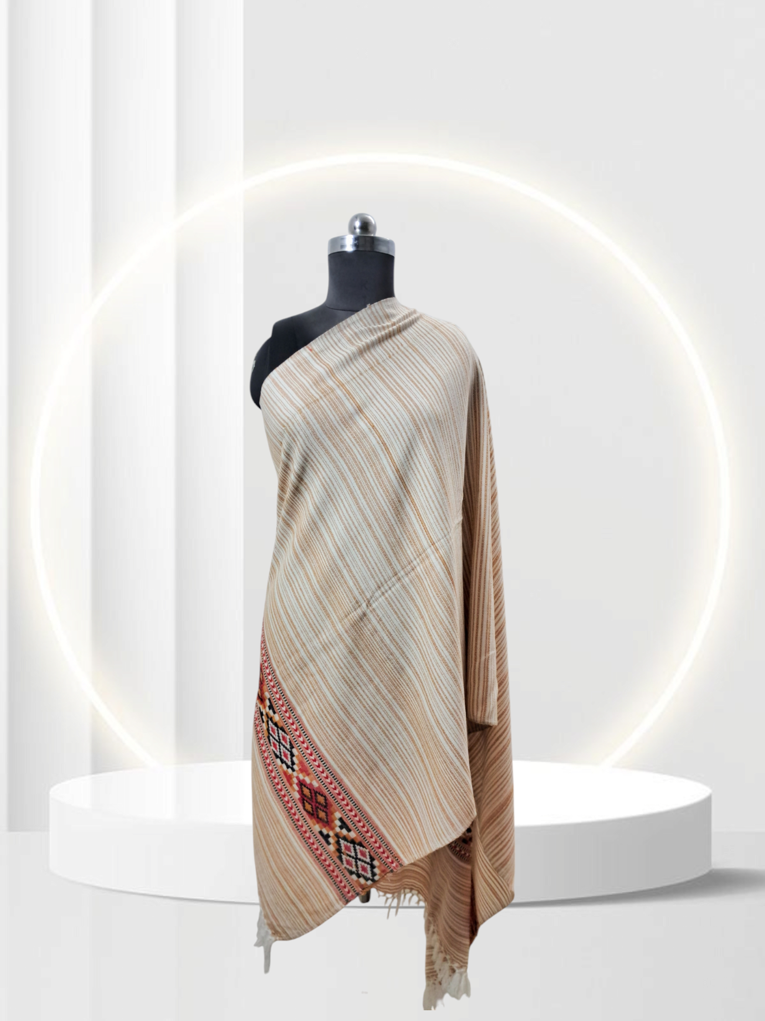 Premium Kullu Stole - 100% With Handcrafted Border