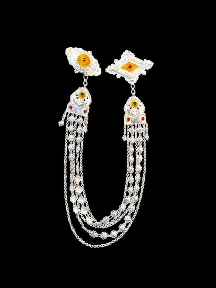 Kinnauri Gursangali (Half Gurshangal) in Silver Finish | Traditional Himachali Tribal Jewelry