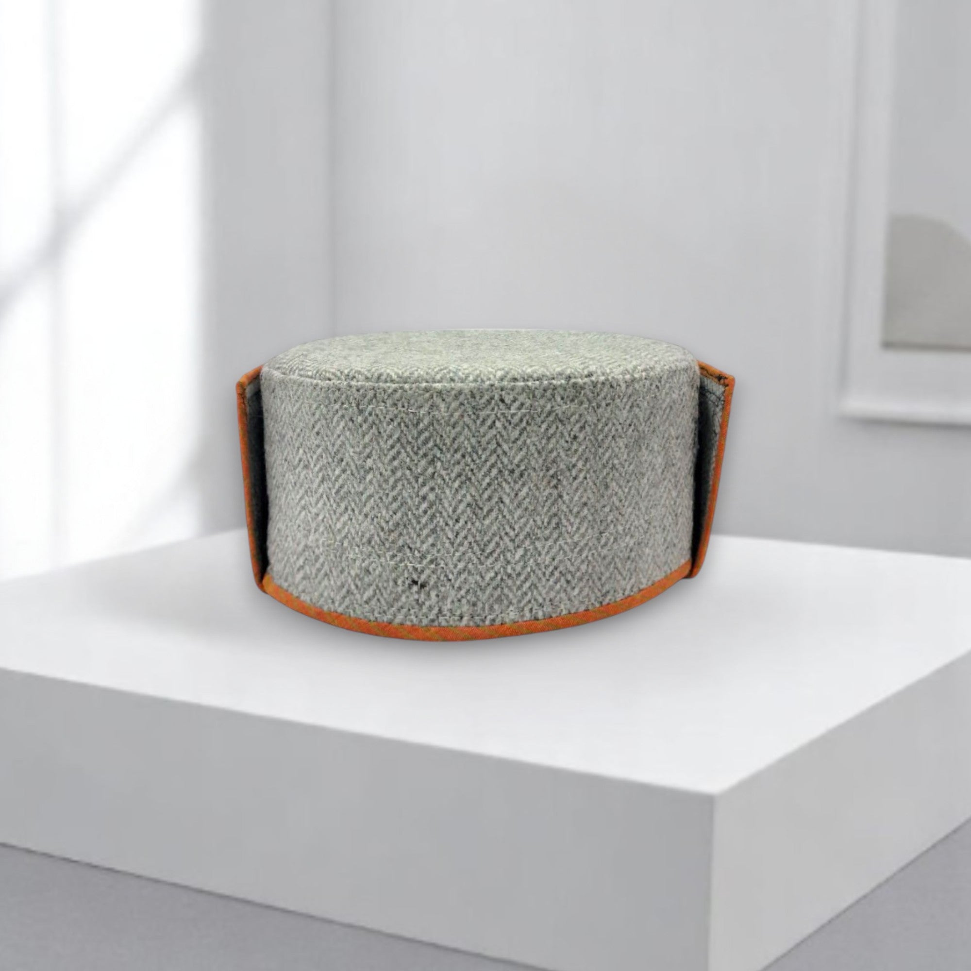 Himachali Traditional Tweed Baby Cap with Maroon Patti Unisex Cap