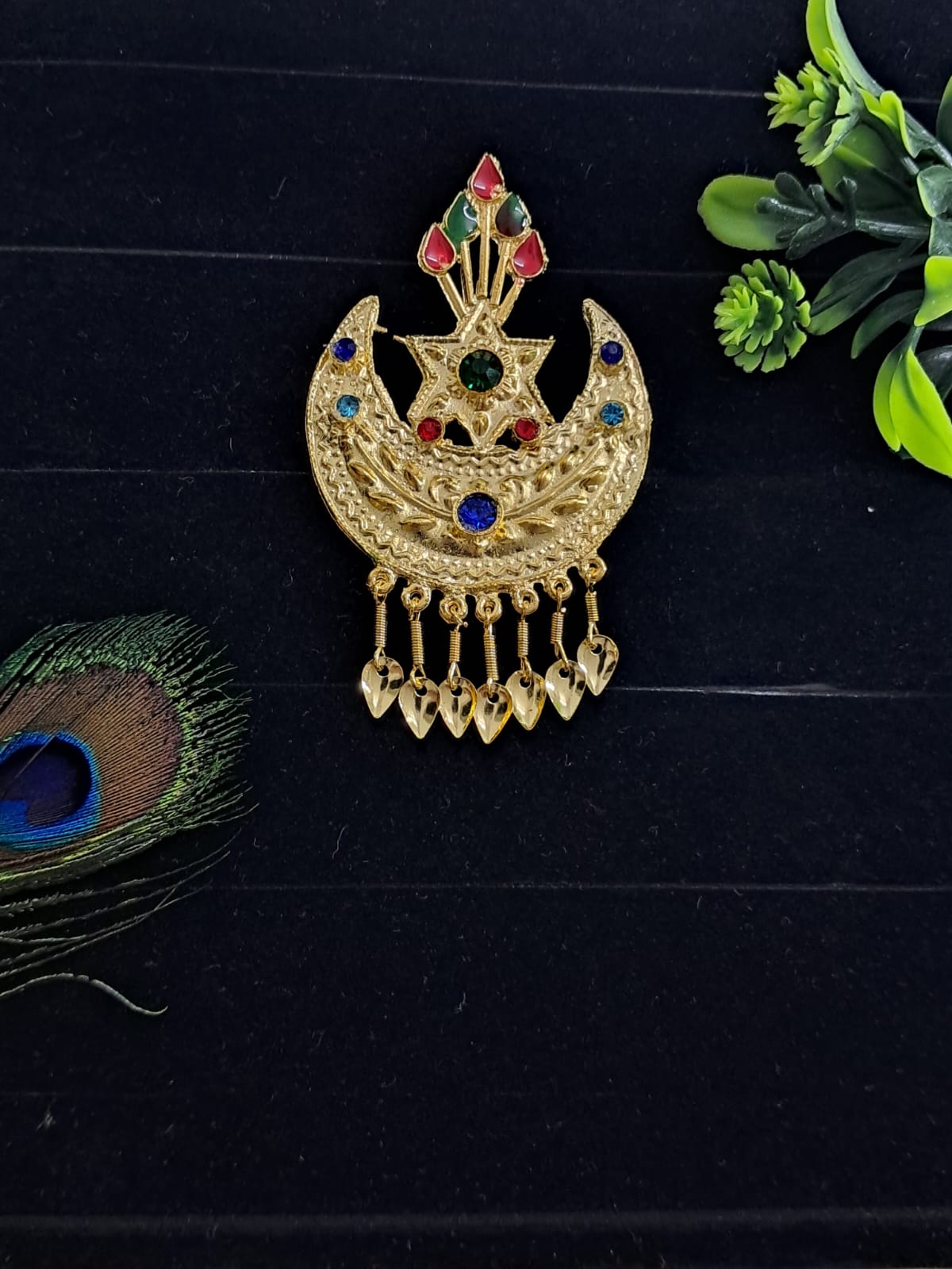 🌟 Authentic Himachali & Uttarakhandi Cap Kalgi Chand Brooch – Golden Pahadi Topi Accessory 🏔️👑 Traditional Kalgi for Kullu, Garhwali & Kumaoni Caps