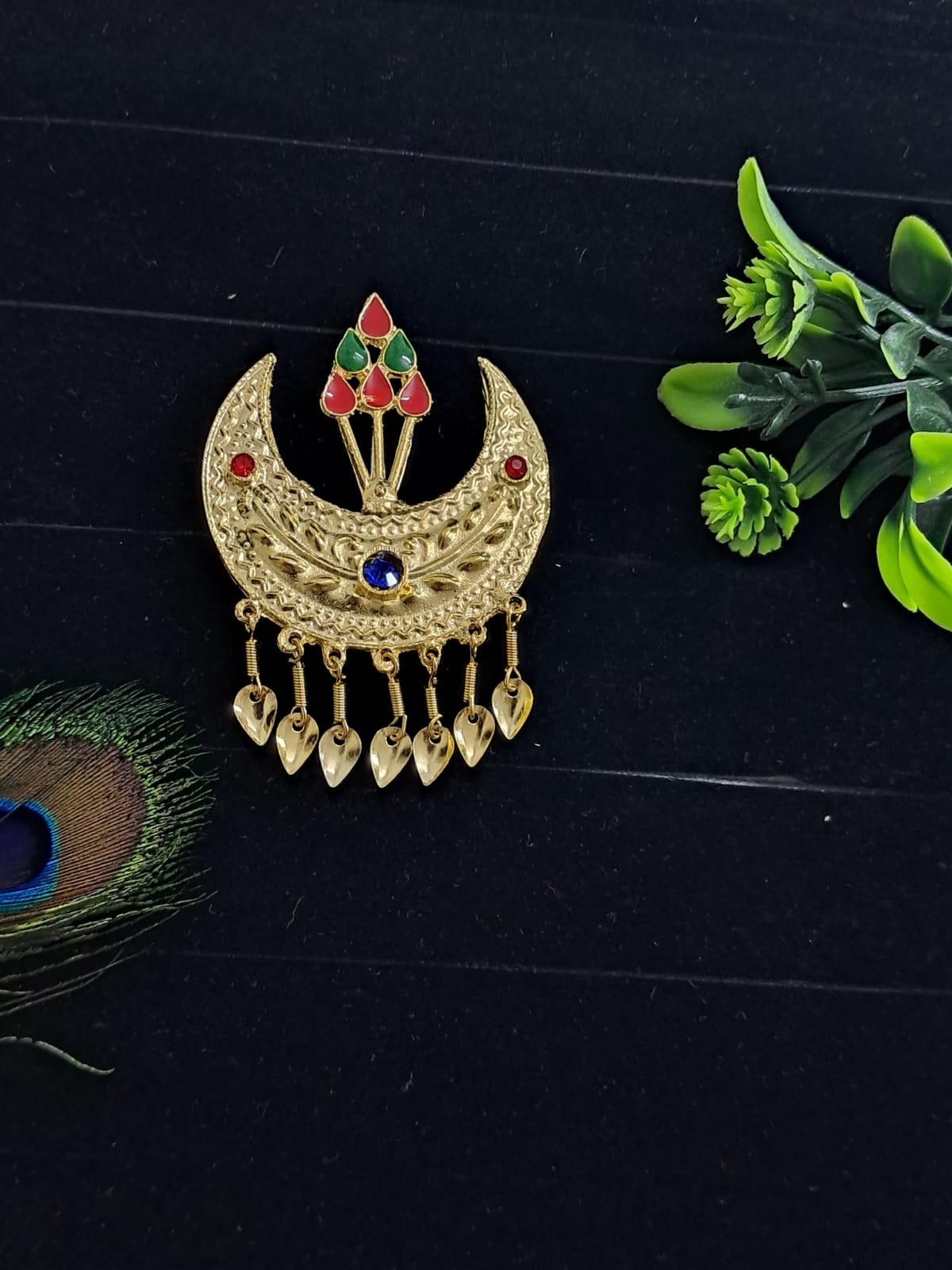 🌟 Authentic Himachali & Uttarakhandi Cap Kalgi Chand Brooch – Golden Pahadi Topi Accessory 🏔️👑 Traditional Kalgi for Kullu, Garhwali & Kumaoni Caps