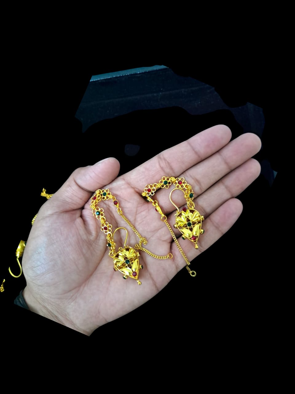 Traditional Himachali Murki Earrings in Golden Brass Small Size | Minimalist Pahadi Jewelry