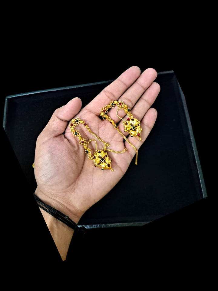 Traditional Himachali Murki Earrings in Golden Brass Small Size | Minimalist Pahadi Jewelry