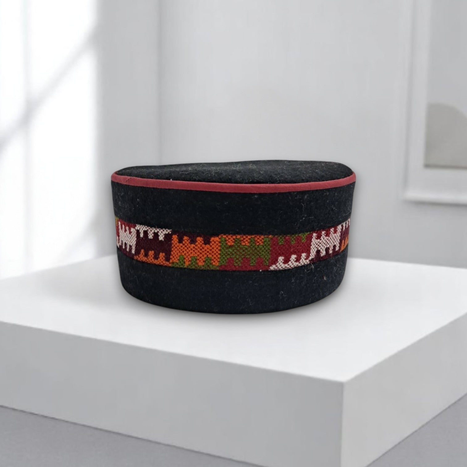 HIMACHALI CENTRE BORDER PATTI CAP BY HIMALYAN THREADS