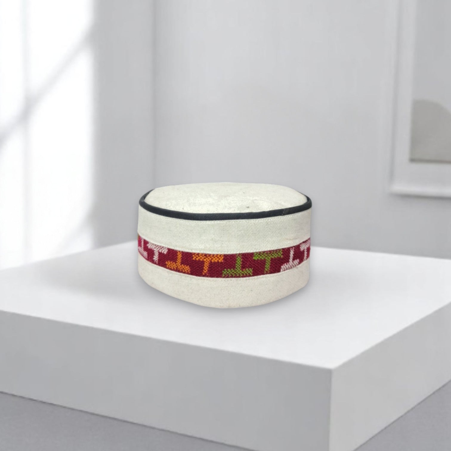 HIMACHALI CENTRE BORDER PATTI CAP BY HIMALYAN THREADS