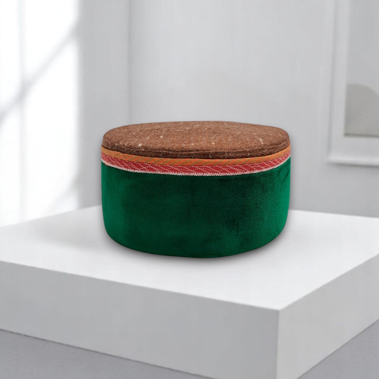 Himachali Traditional Kinnauri Topi with Green Patti Unisex Cap