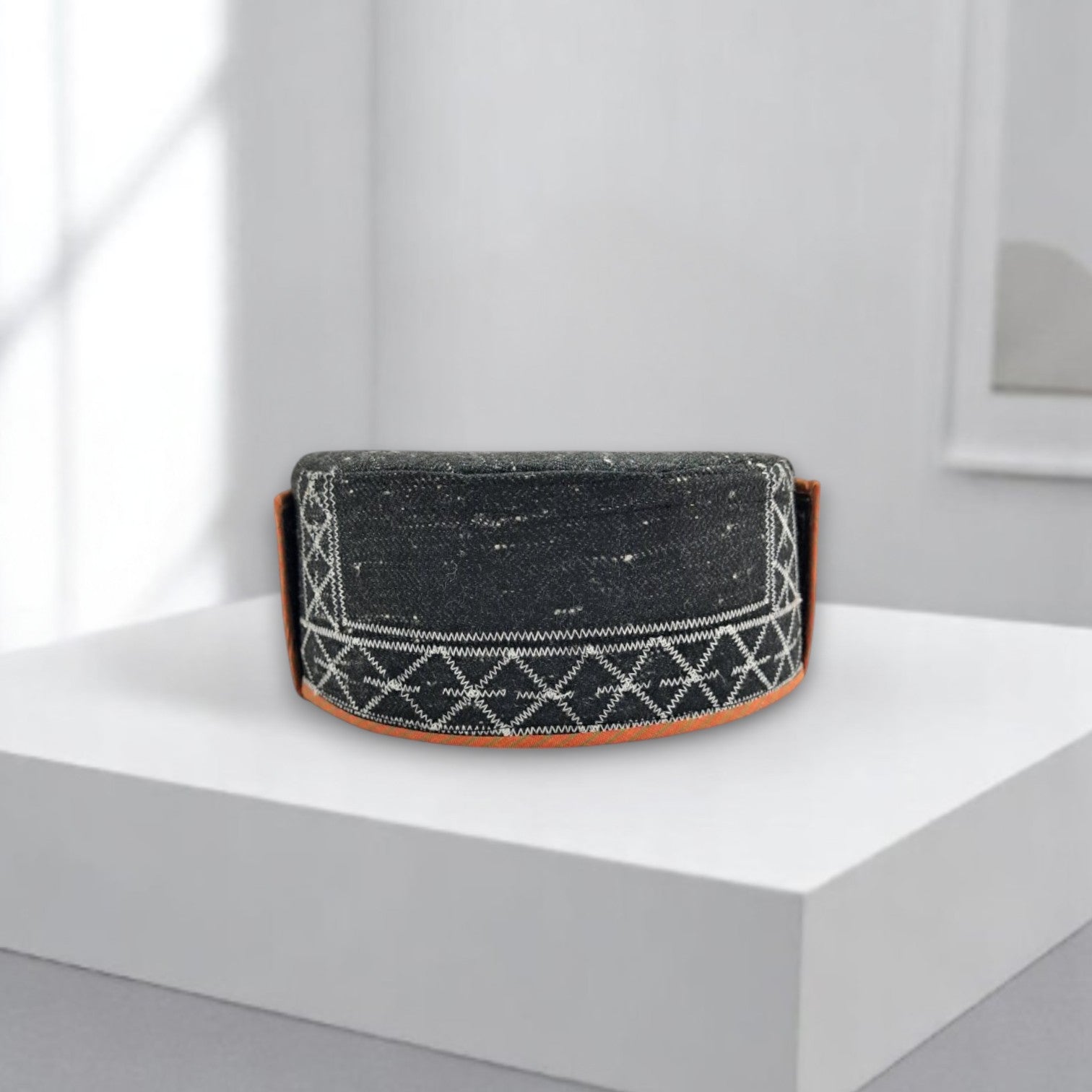 Himachali Traditional Angora Cap with Green Patti (Kinnauri) Unisex Cap