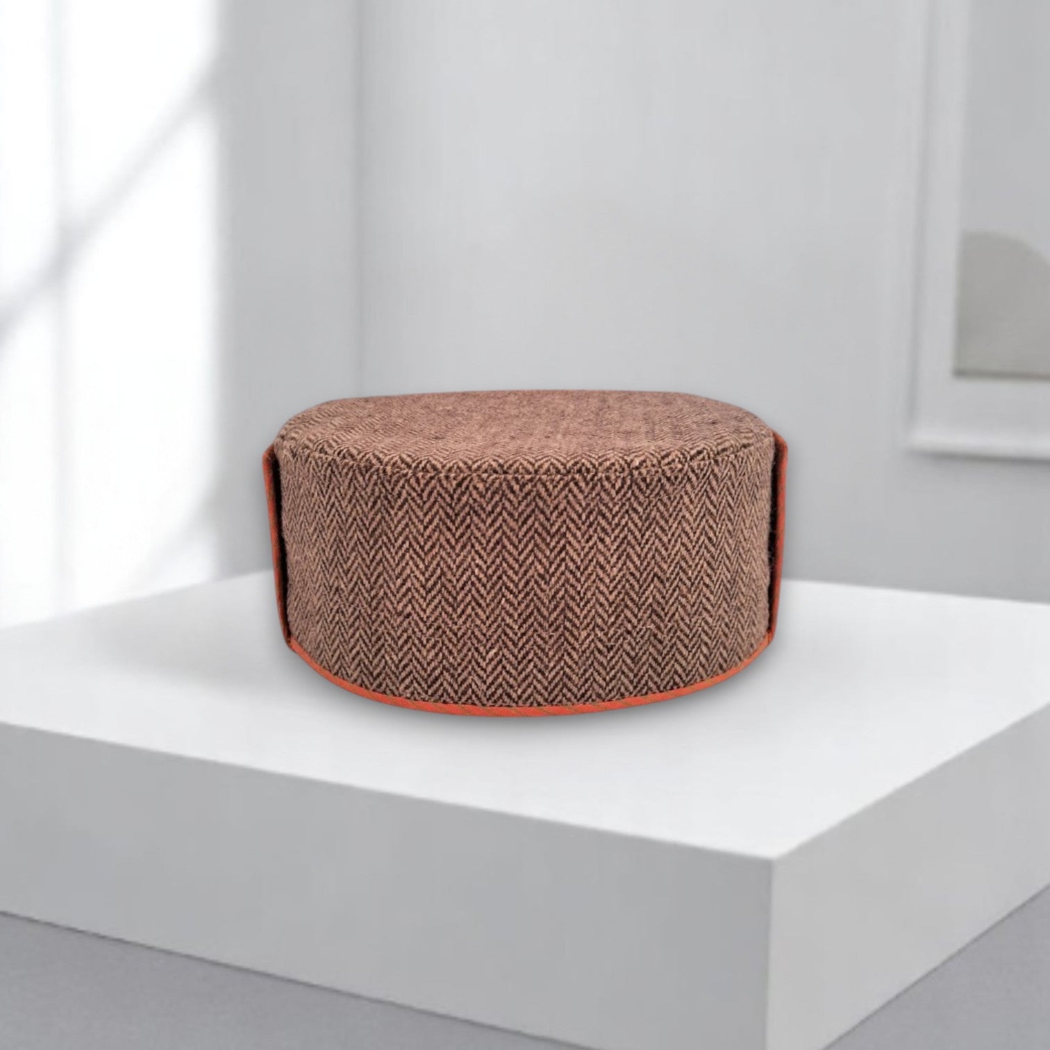 Himachal Traditional Tweed Topi with Maroon Patti Unisex Cap Elegant Style