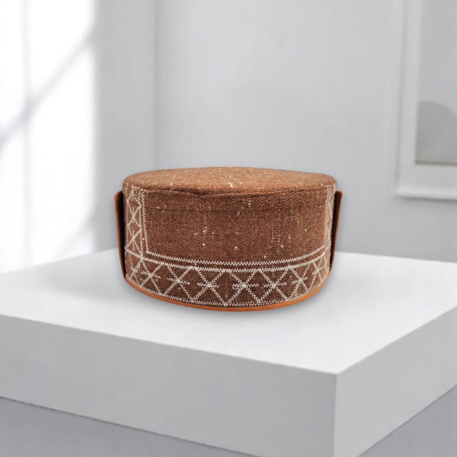 Himachali Traditional Kinnauri Topi with Green Patti Unisex Cap