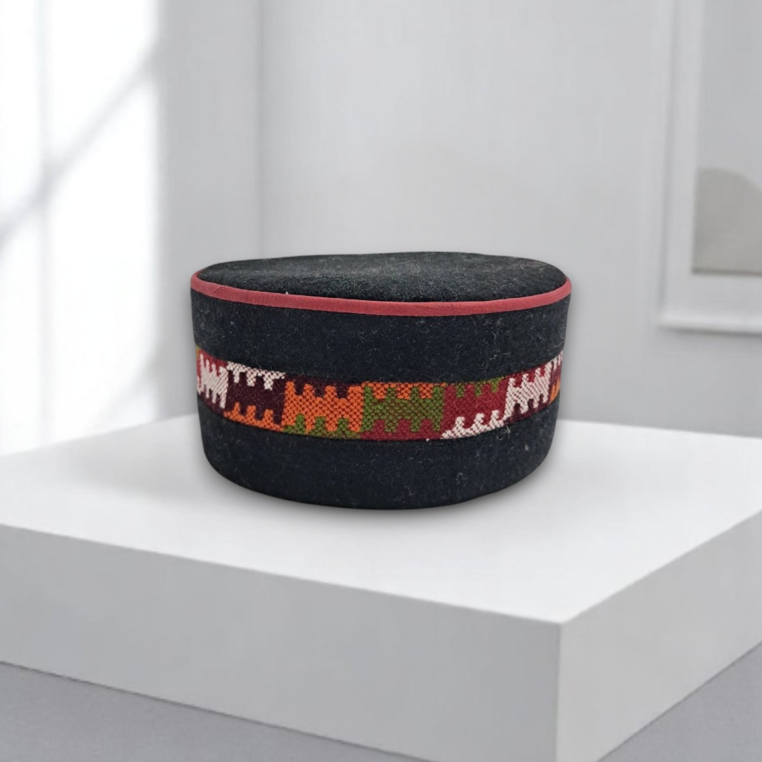 HIMACHALI CENTRE BORDER PATTI CAP BY HIMALYAN THREADS