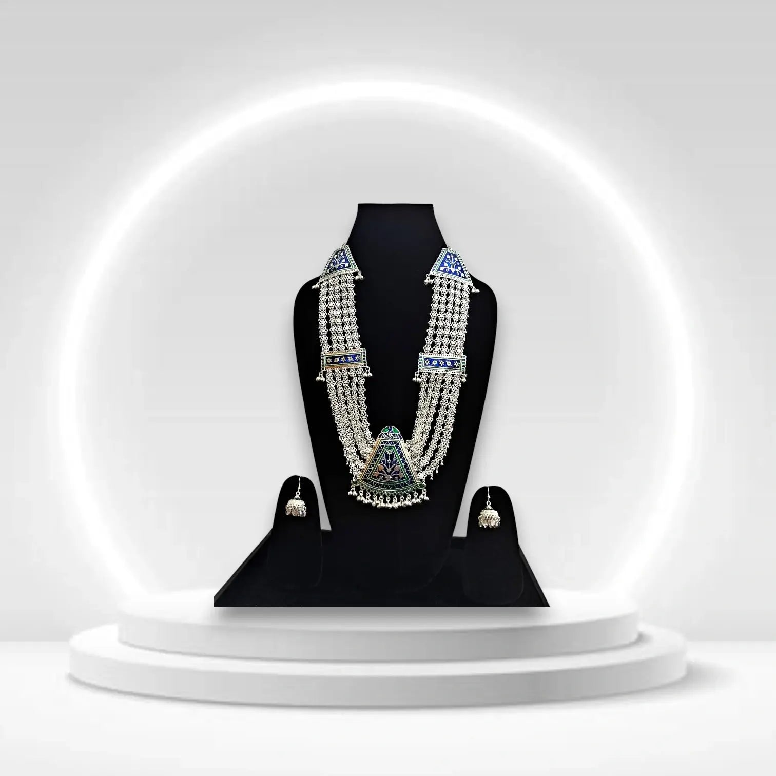 Traditional Himachali Jewelry Set – Chandrahaar, Earrings, Kangan, Maang Tikka & Toka – Silver-Finish Ethnic Bridal Set by Himalyan Threads