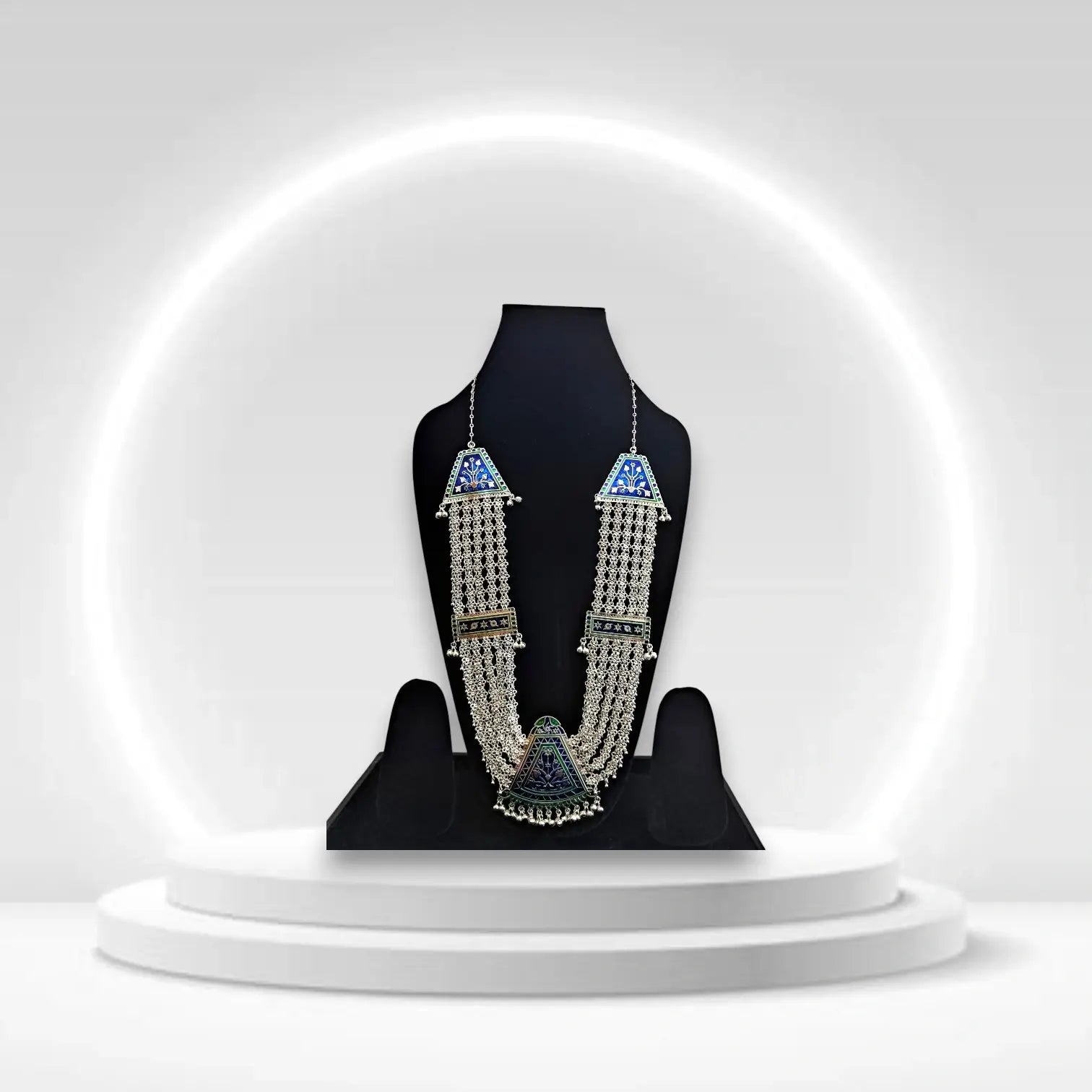 Traditional Himachali Jewelry Set – Chandrahaar, Earrings, Kangan, Maang Tikka & Toka – Silver-Finish Ethnic Bridal Set by Himalyan Threads