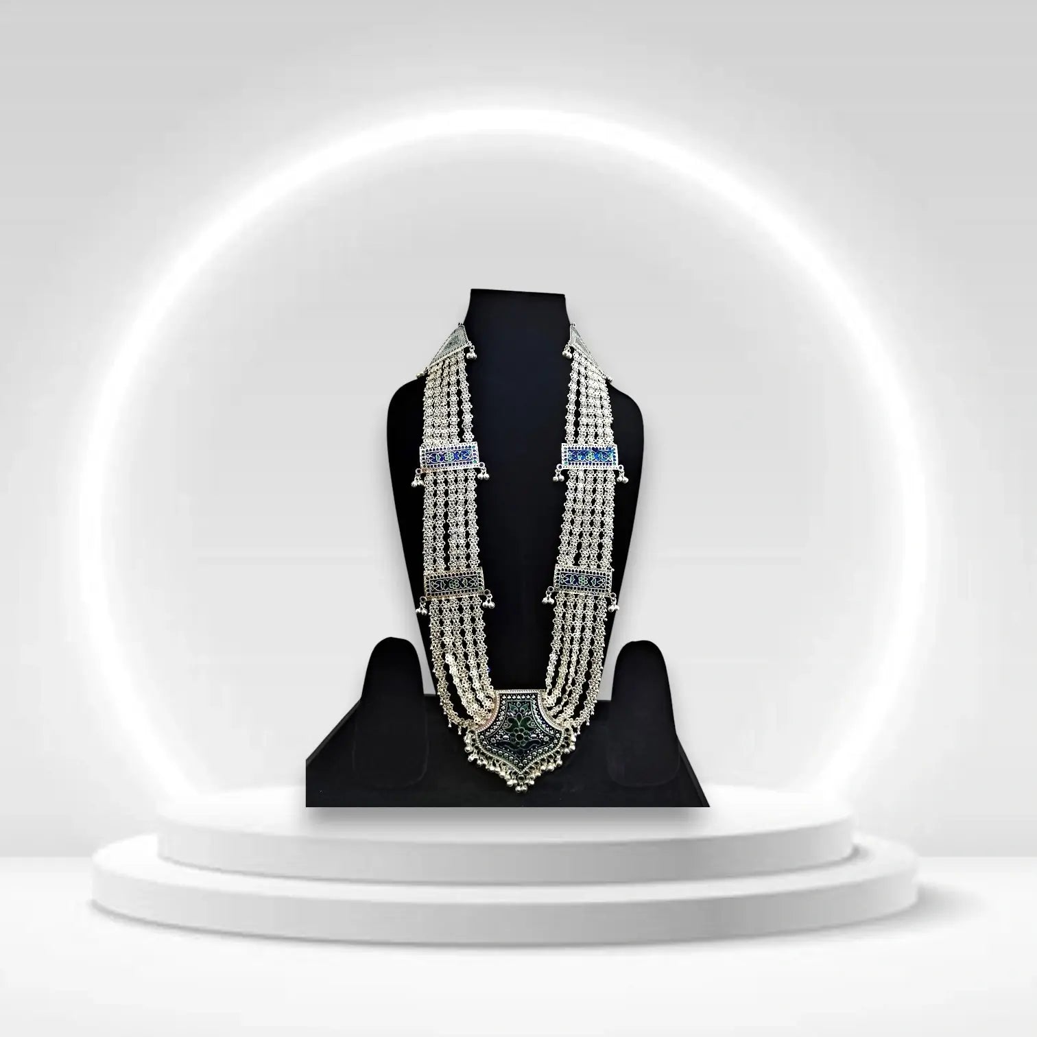 Traditional Himachali Chandrahaar - Authentic Silver-Finish Brass Jewellery by Himalyan Threads for Wedding & Festival Wear