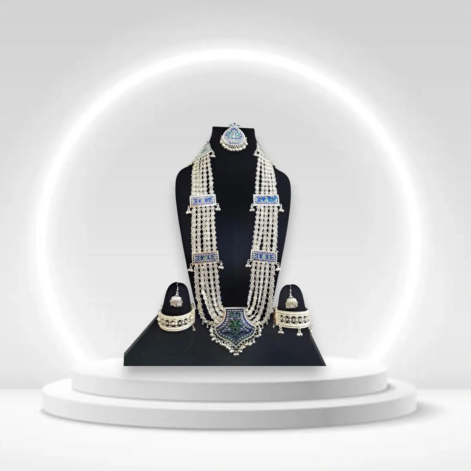 Traditional Himachali Chandrahaar - Authentic Silver-Finish Brass Jewellery by Himalyan Threads for Wedding & Festival Wear