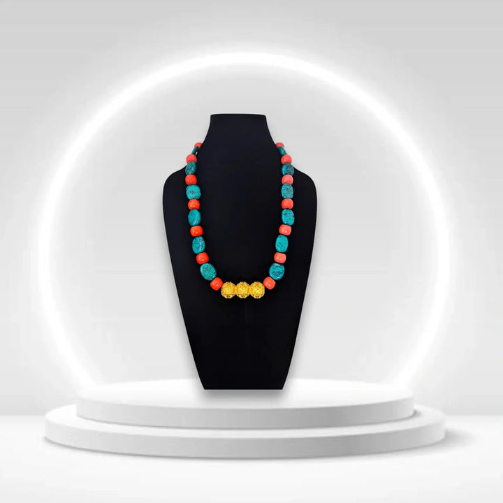 Kinnauri Tarmani Necklace | High-Quality Brass with Beaded Stones| Gold-Like Finish Ethnic Jewelry for Women ✨💛🌿