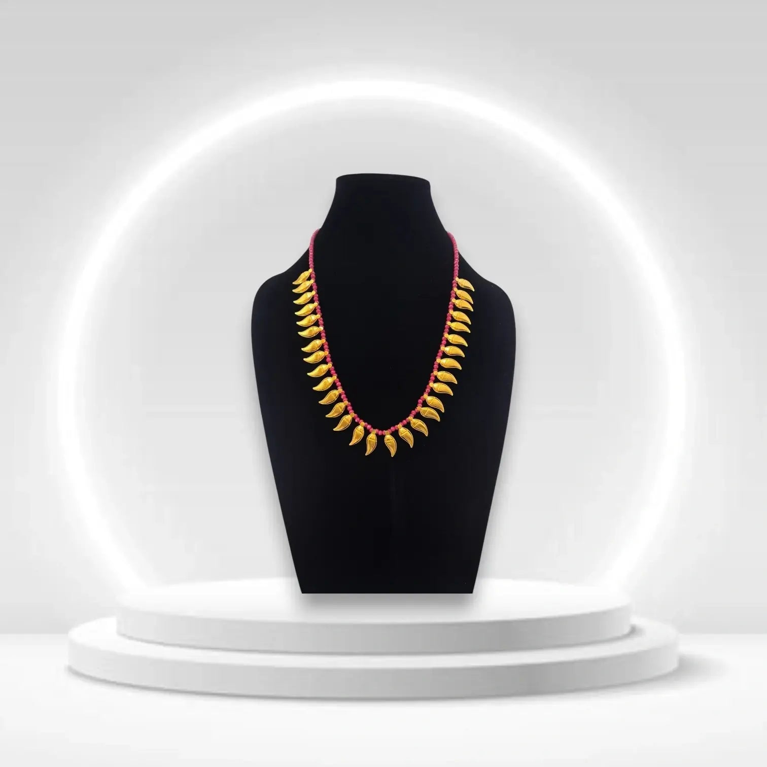 Himachali & Uttarakhand Traditional Champakali Amli Necklace with Beaded Mala | Gold-Toned Ethnic Jewelry for Women ✨💛🌸