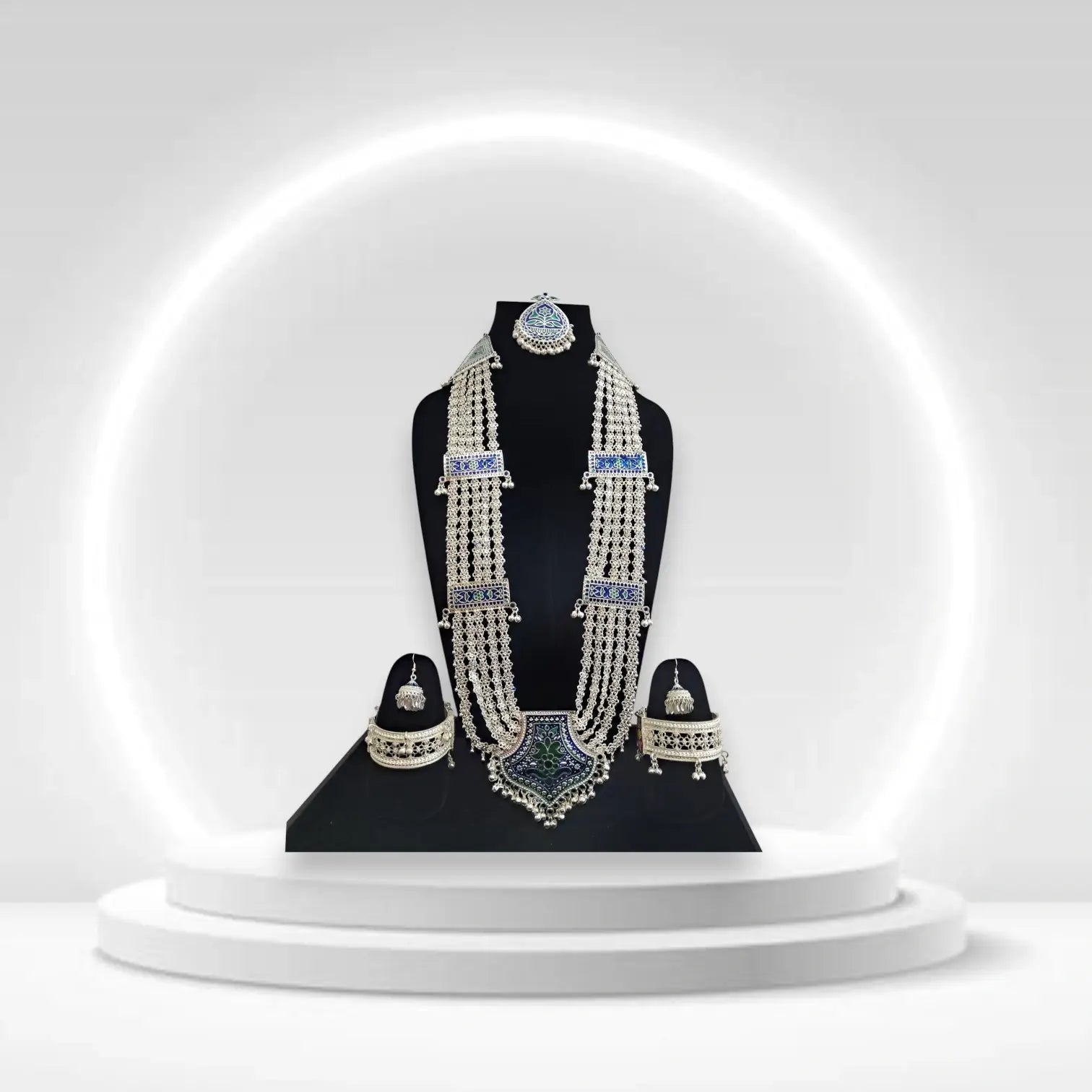 Traditional Himachali Chandrahaar - Authentic Silver-Finish Brass Jewellery by Himalyan Threads for Wedding & Festival Wear