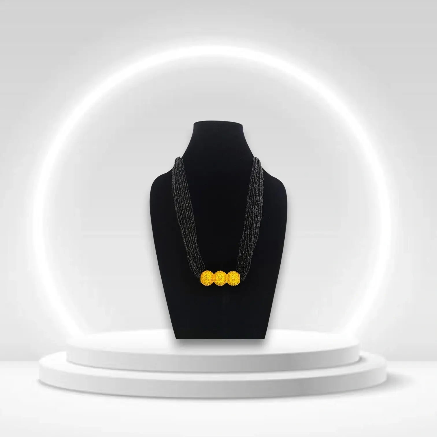 Kinnauri Tarmani Necklace | High-Quality Brass with Beaded Black Malla | Gold-Like Finish Ethnic Jewelry for Women ✨💛🌿