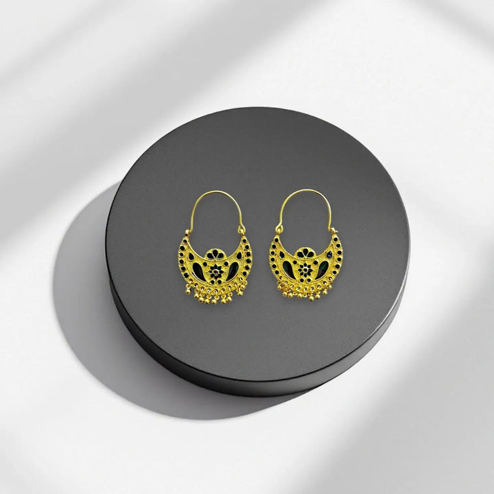 Traditional Himachali Kanbali Brass Earrings | Handmade Pahadi Heritage Jewelry