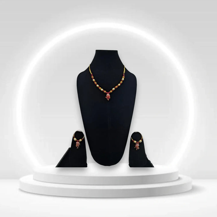 Himachali Traditional Bragar Set Necklace with Kan Baali | Handcrafted Gold-Toned Ethnic Jewelry for Women 💎✨🌸