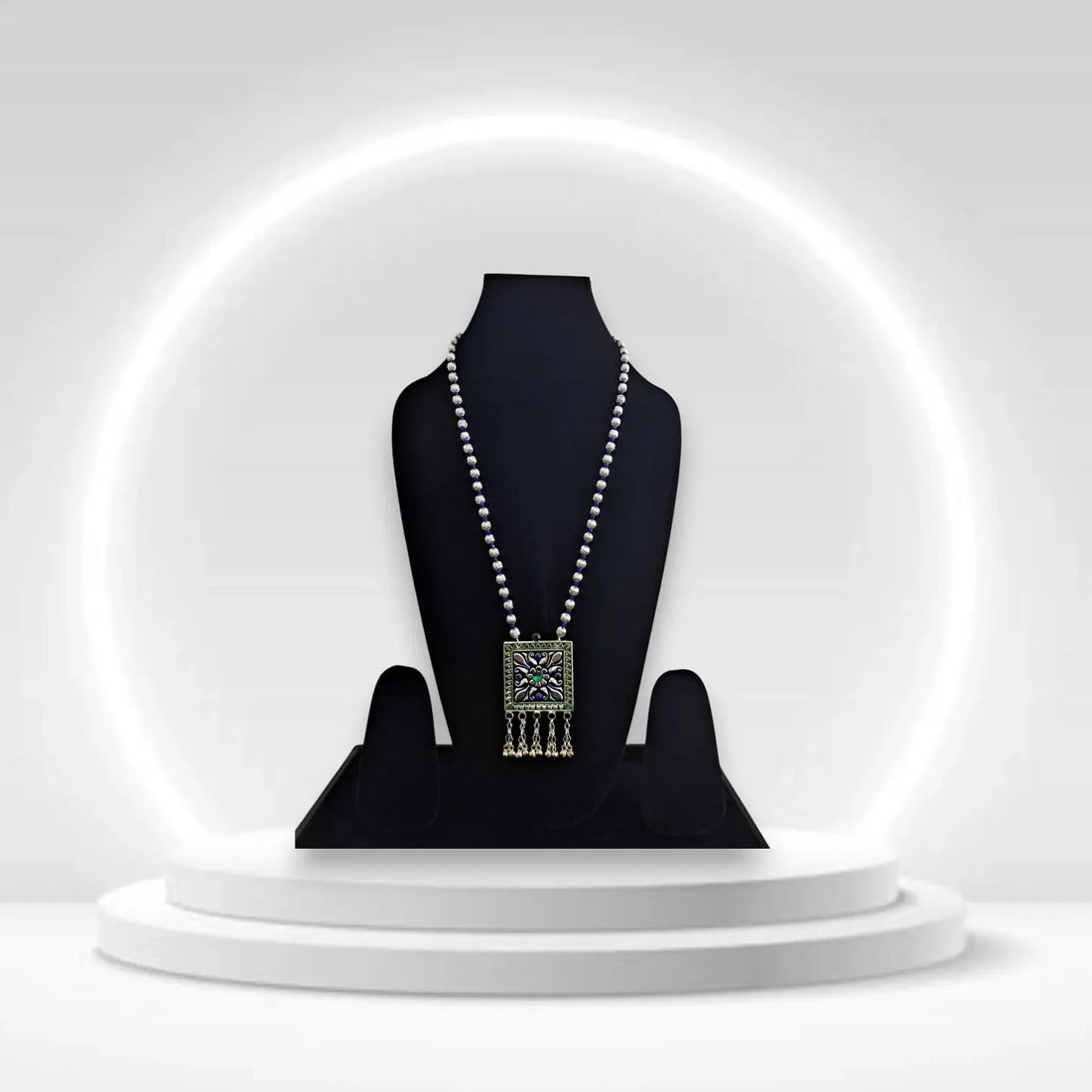 Himachali Kanth Mala With Earrings Set| Handcrafted Silver &amp; White Metal Beaded Necklace | Unique Design Ethnic Jewelry for Women ✨