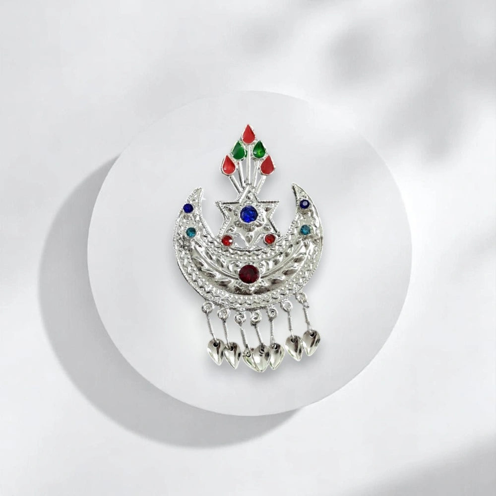 🌟 Authentic Himachali & Uttarakhandi Cap Kalgi Chand Brooch – Silver Pahadi Topi Accessory 🏔️👑 Traditional Kalgi for Kullu, Garhwali & Kumaoni Topi
