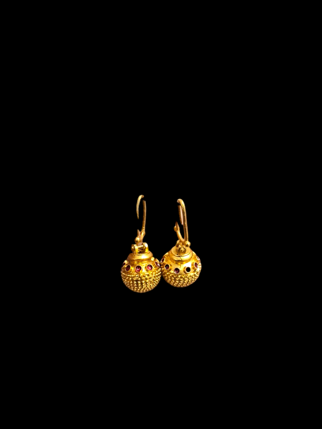 Mini Himachali Gokhru Earrings – Handcrafted Traditional Pahadi Jewellery in Gold-Finish Brass