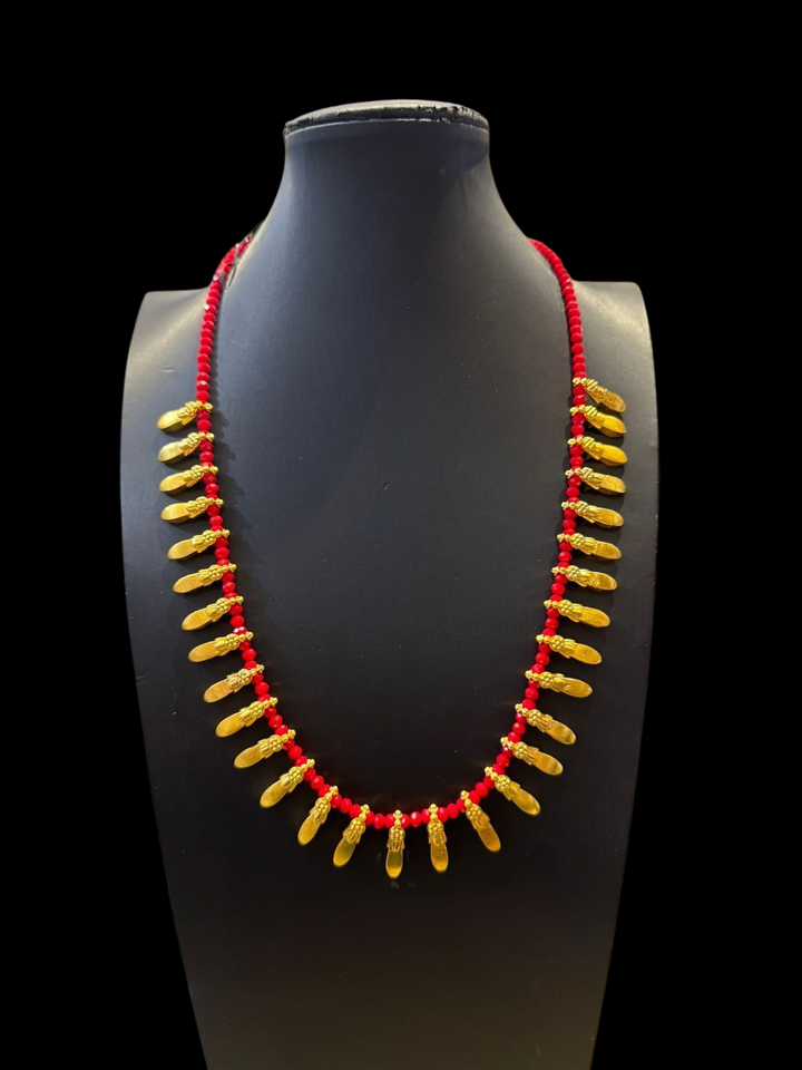 Himachali & Uttarakhand Traditional Champakali Amli Necklace with Beaded Mala | Gold-Toned Ethnic Jewelry for Women