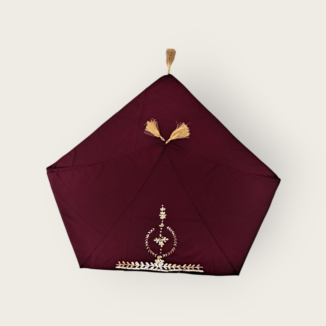 Himachali Traditional Dhatu Head Scarf for Women – Hand-Embroidered Rayon Fabric with Stone Work | Pahadi Cultural & Ethnic Wear