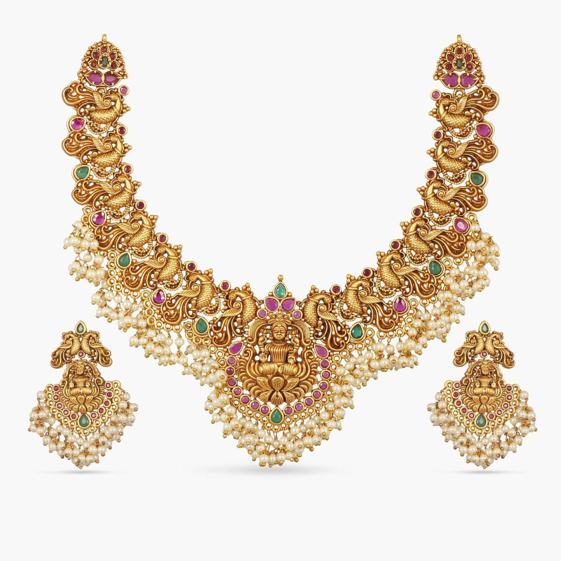 Temple Jewellery Set – Antique Brass Finish | Himalayan Threads