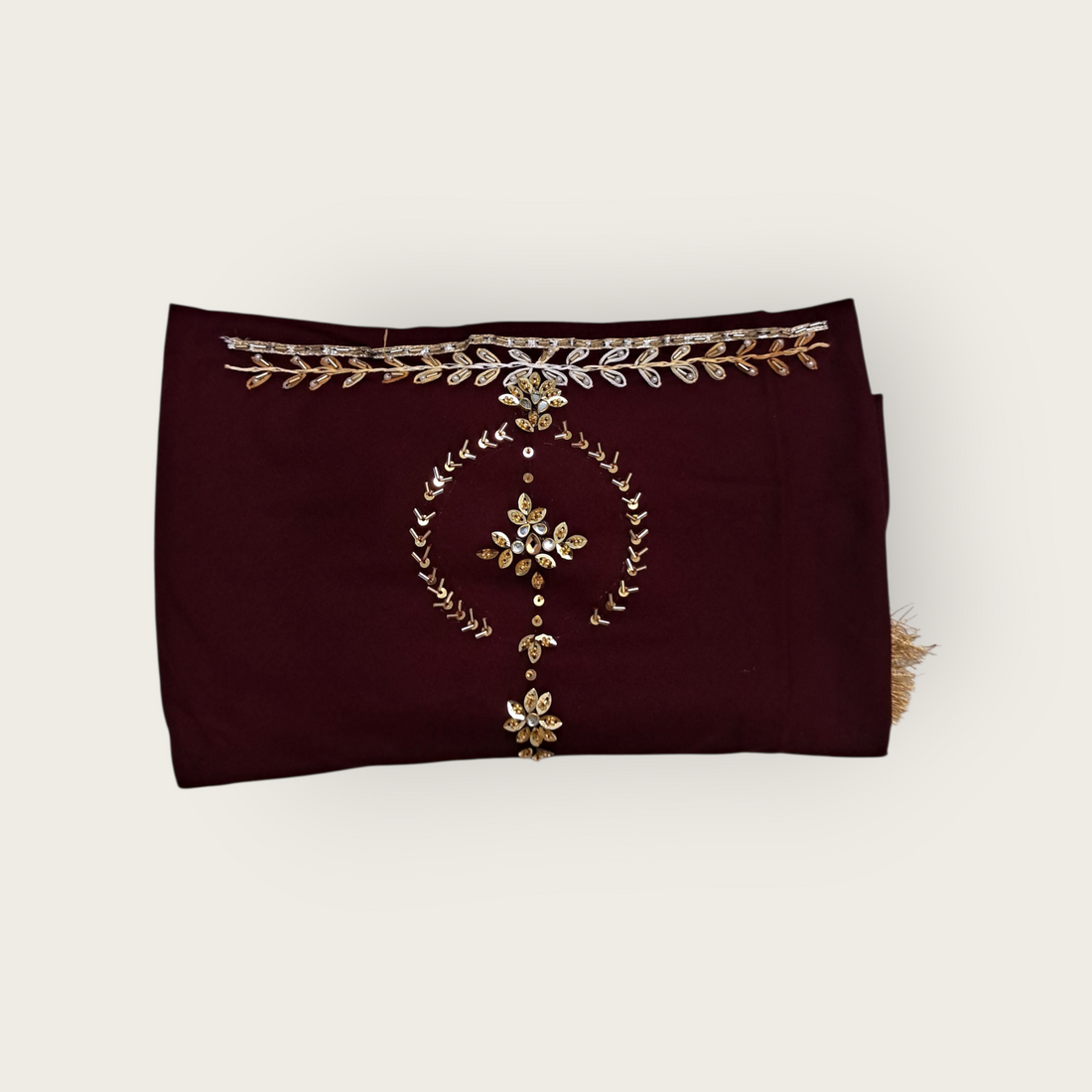 Himachali Traditional Dhatu Head Scarf for Women – Hand-Embroidered Rayon Fabric with Stone Work | Pahadi Cultural & Ethnic Wear