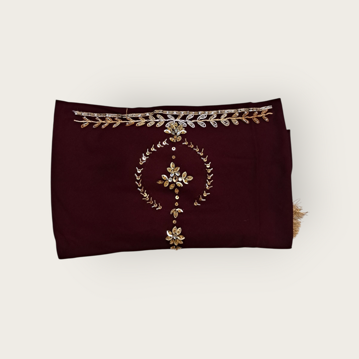 Himachali Traditional Dhatu Head Scarf for Women – Hand-Embroidered Rayon Fabric with Stone Work | Pahadi Cultural & Ethnic Wear