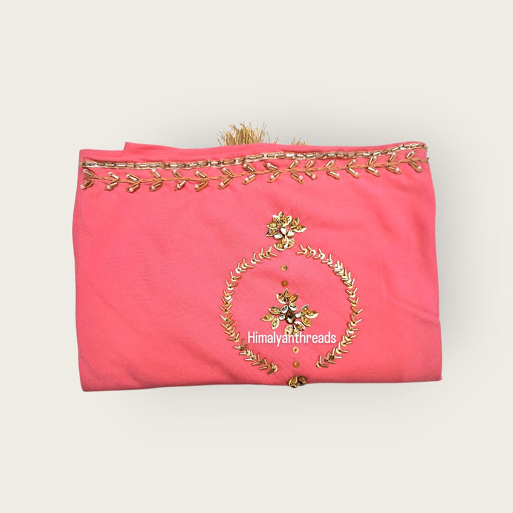 Himachali Traditional Dhatu Head Scarf for Women – Hand-Embroidered Rayon Fabric with Stone Work | Pahadi Cultural & Ethnic Wear