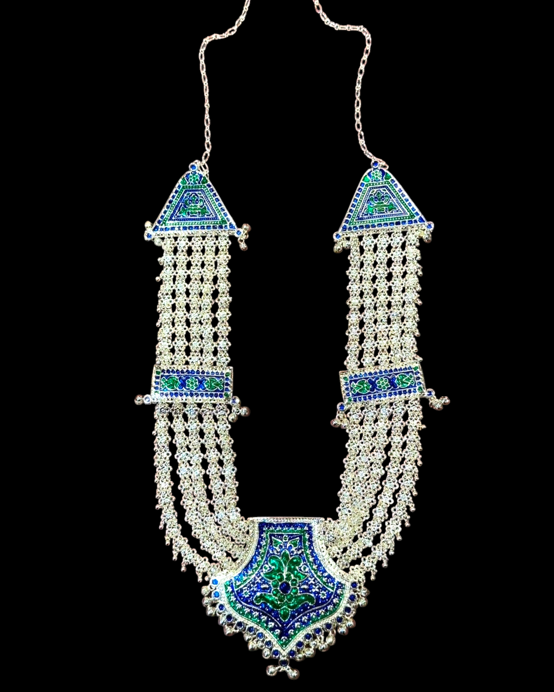 Traditional Himachali Chandrahaar - Authentic Silver-Finish Brass Jewellery by Himalyan Threads for Wedding & Festival Wear Chandrahaar Only