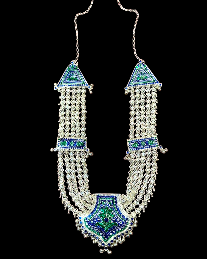 Traditional Himachali Chandrahaar - Authentic Silver-Finish Brass Jewellery by Himalyan Threads for Wedding & Festival Wear Chandrahaar Only