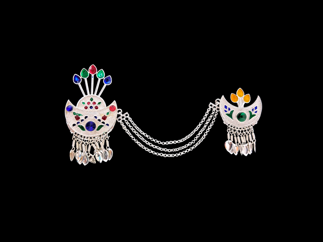 Artificial Handcrafted Himachali jhallar silver replica Kalgi in Silver Color For Himachali and Uttrakhandi cap