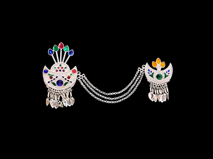 Artificial Handcrafted Himachali jhallar silver replica Kalgi in Silver Color For Himachali and Uttrakhandi cap