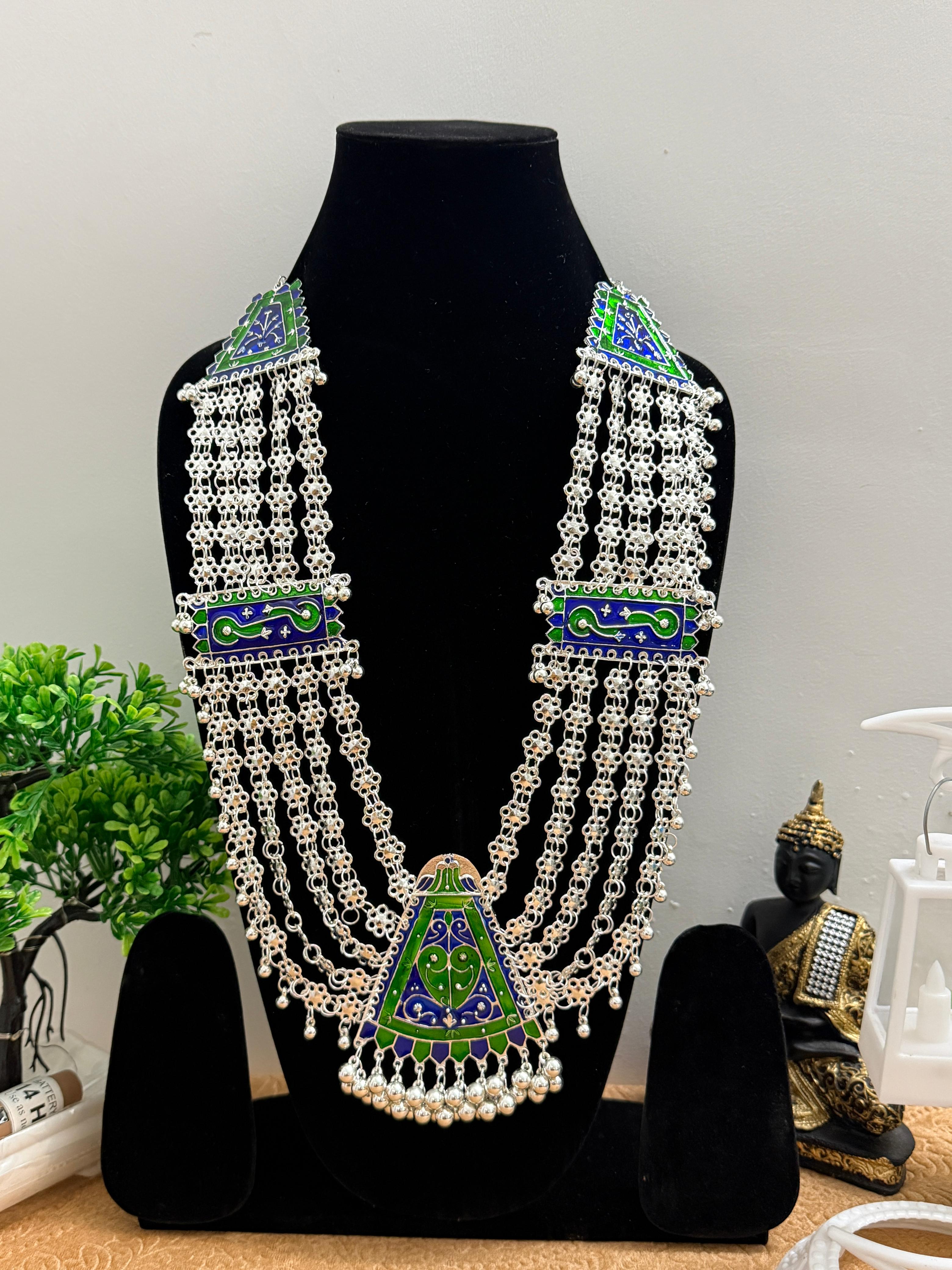 Traditional Himachali Chandrahaar - Authentic Silver-Finish Jewellery by Himalyan Threads for Wedding & Festival Wear Chandrahaar Only