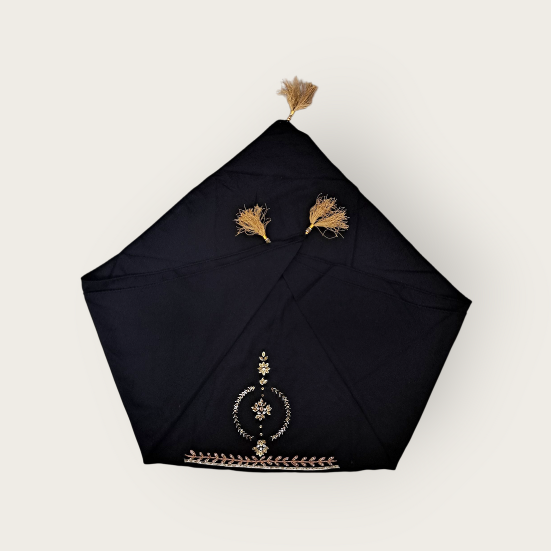 Himachali Traditional Dhatu Head Scarf for Women – Hand-Embroidered Rayon Fabric with Stone Work | Pahadi Cultural & Ethnic Wear
